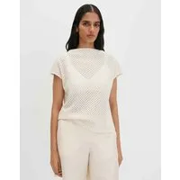 someday Kurzarmshirt Kalura Funnel Neck und semitransparente Lochstruktur