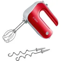 BOSCH Handmixer Styline MFQ40303, Edelst. Rührbesen/Knethaken, 5 Stufen, rot, 500 W, Turbostufe, leichtes Gehäuse, Made in Europe