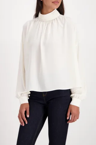 monari - Georgette-Bluse mit Stehkragen almond - Gr. - 36