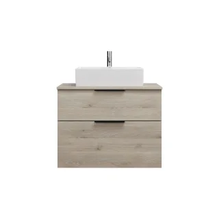 Burgbad Keramik Waschtisch-Set Eqio Eiche Dekor Flanelle/Alpinweiss, SGUP080F2632C0001 SGUP080F2632C0001