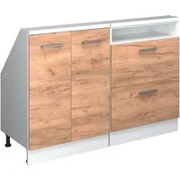 Vicco Kommode Rion, Goldkraft Eiche/Weiß/Weiß, 2er Set (2 St)