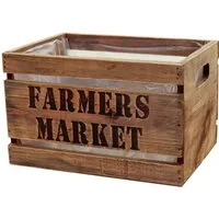 tegawo Holzkiste Farmers Market, Pflanzkiste, wasserdicht durch PE-Beutel