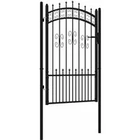 vidaXL Gartentor Gartentor KAMPEN mit Speerspitze Schwarz 103 x 150 cm Stahl