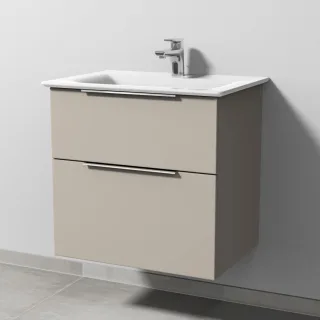 Sanipa 3way Waschtischunterbau zu Ideal Standard Connect Air Waschtisch mit 2 Auszügen, Kaschmir-Mat UP6411U