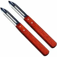 Neustanlo Spargelschäler 2er Pack Kartoffelschälmesser mit Holzgriff, ideal für Obst und Gemüse, (2-tlg), 2-schneidig, Kartoffelschäler, Sparschäler