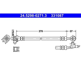 ATE Bremsschlauch hinten Kia Ceed Pro 24.5298-0271.3