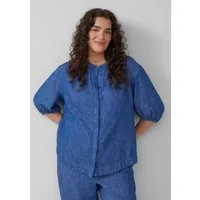 s.Oliver Langarmbluse Bluse Relaxed-Fit-Bluse aus Leinenmix mit Raff-Details