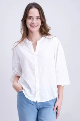 signe nature - Locker geschnittene Bluse weiß - Gr. - 46