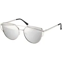 BEZLIT Eyewear Pilotenbrille Rundglas Designer Damen Sonnenbrille (1-St) mit schwarzen, rosa-grün, silber-verspiegelt und silber-hellblau