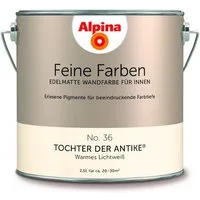 Alpina Wand- und Deckenfarbe Warmes Lichtweiß No. 36, Matt, wasserbasiert, ohne Grundierung, hochdeckend