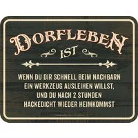 Metallschild Dorfleben - Fun-Schilder - Werkzeug