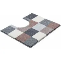 Grund Badematte BONA, Höhe 20 mm, fußbodenheizungsgeeignet, Polyester, rechteckig, rutschhemmender Rücken, kariert, flauschig, weich