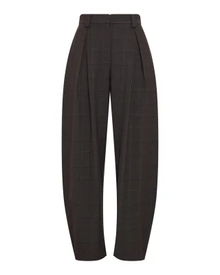 msch copenhagen - MSCHJohnna HW Barrel Pants CHK Dark Brown Corn - Gr. - S