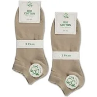 sockenkauf24 Sneakersocken 6 Paar Sneaker Socken Bio Baumwolle Herren & Damen (Beige, 43-46) ohne Naht mit Komfortbund - 16399 WP