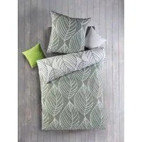 Optidream Bettwäsche Set Renforcé 135x200 Baumwolle Legolas-Wende weiss gruen, Renforcé, 2 teilig, Sommer Geschenke Idee Frauen Männer weich sale Reißverschluss Partner