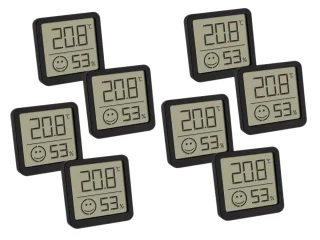 TFA Digitales Thermo-Hygrometer 30.5053.01.02, 8 Stück, schwarz