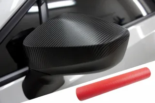 PREMIUM Spiegel Spiegelgehäuse Kappe Design Folie Carbon Rot für viele Fahrzeuge