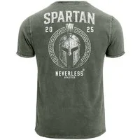 Neverless Print-Shirt Herren Vintage T-Shirt Backprint Athletic Design Sparta Schriftzug mit Print
