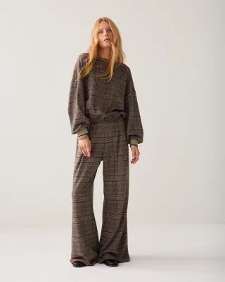 Summum - Wide leg trouser Check jacquard multicolour - Gr. - M