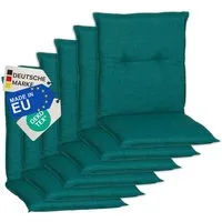 NYVI Sitzauflage Niedriglehner Auflagen 6er Set Barcelona Gartenstuhlauflagen 100x50cm, (6 St), Niederlehner Stuhlauflage Sitzauflage mit Halteband