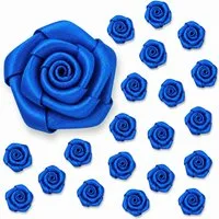 Creativery Streudeko, Satinrosen 2cm zum Basteln & Aufnähen 20 Stück Blau