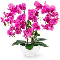 Kunstorchidee PASCH® XXL Orchidee künstlich wie echt (56cm) in Hochglanz-Keramiktopf Orchidee, PASCH
