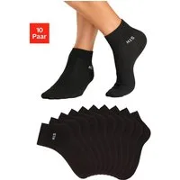 H.I.S Kurzsocken Kurzschaft Socken Herren, zum einfachen Sortieren (Packung, 10-Paar, Quarter socken bis Gr. 48) mit farbigem Innenbund