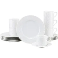 CreaTable Kaffeeservice Polo, Service 18-tlg. (18-tlg), 6 Personen, Porzellan, Daily Use, Zeitlos