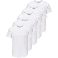 ONLY & SONS Rundhalsshirt ONSJEFF LONGY SS TEE 5-PACK OTL (Packung, 5-tlg)