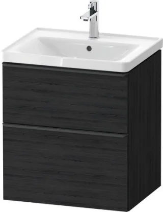 Duravit D-Neo Waschtischunterbau wandhängend Eiche Schwarz Matt 584x452x625 mm - DE43590BD160000 DE43590BD160000