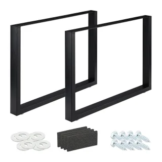 Relaxdays Tischkufen, Schwarz, Metall, 100x72x8 cm, Esszimmer, Tische, Esstische, Tischsysteme, Tischgestell