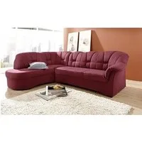 DOMO collection Ecksofa Papenburg, zeitlose Rückensteppung, elegante Armlehne, L-Form, mit Ottomane, wahlweise mit Bettfunktion