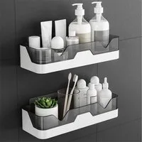 TUWENA Duschkorb 2 Stück Duschablage ohne Bohren, Badezimmerregale, Selbstklebende, Badezimmer Organizer für Shampoo, Duschgel und Küchenutensilien