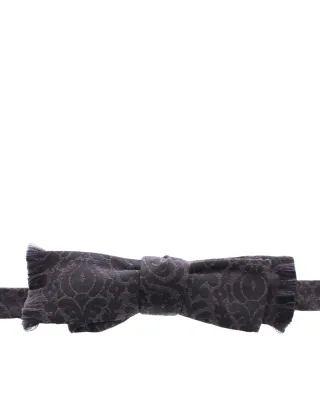 Dolce & Gabbana Graues Schwarzes Woll-Fliegenblatt