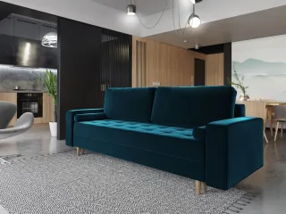 Sofa 3-Sitzer BELANO mit Schlaffunktion Türkis