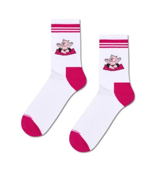happy socks - Yoga Pig Sneaker Sock Weiß - Gr. - 38