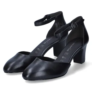 Tamaris Riemchenpumps - Gr. 36 - Schwarz - Glattleder