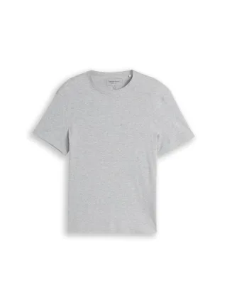 TOM TAILOR Denim - Slim Fit: T-Shirt aus Ripp-Jersey grau - Gr. - L