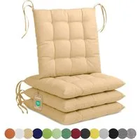 Lavea Stuhlkissen Lavea® Sitzkissen & Stuhlkissen 40x40 cm – 4er/8er Set, 40x40x3 cm, mit Stoffbändern, Indoor & Outdoor, für Garten & Balkon