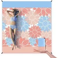 Picknickdecke Stranddecke Sandfrei Wasserdicht, Super Groß 210cm x 200cm, Diwzbyn, Strandmatte, Ultraleicht und Tragbar Picknickdecke