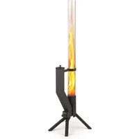 Gardenflare Gartenkamin /Feuerrohr elegante Edelstahl Feuersäule und Pelletfackel, Elegantes Design & Premium-Qualität