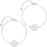 SCHOSCHON Armband Set Mutter Tochter Lebensblume Armketten Set 925 Silber, Schmuck Blume des Lebens Armbänder