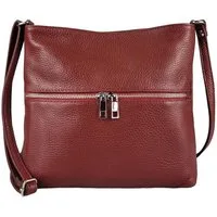 ITALYSHOP24 Schultertasche Made in Italy Damen Leder Tasche Cross Over Body Bag Umhängetasche, leichte schmale Brusttasche Shopping Reise Urlaub Ausgehen Freizeit