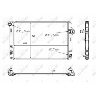 NRF Motork?hler gel?tet Toyota Yaris P13 1,5