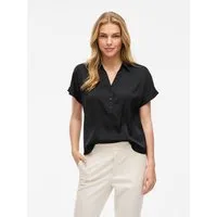 Vila Kurzarmbluse VIENNA RAVENNA S/S TOP - NOOS Kunstfaser, regular fit