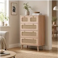 Simurq Kommode Schubladenschrank Kommode aus Rattan (1 St), Sideboard Modernes,Für Wohnzimmer & Schlafzimmer