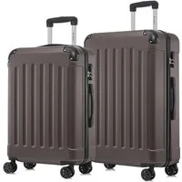 YONSLY Trolleyset Hartschalen-Reisekoffer Rollkoffer Trolley Gepäckset aus ABS, 4 Rollen, (Reiseset, 2 tlg., Größen L&XL), mit 360° Doppelrollen, Zahlenschloss und ergonomischem Gummigriff