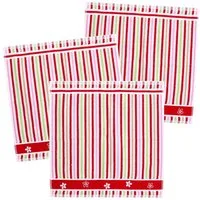 Kracht Geschirrtuch Blümchen, (Set, 3-tlg., 3-teilig), Frottee Küchenhandtücher (3 Stück) ca.50x50cm Baumwolle