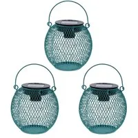 OTTO home LED Solarleuchte Aaddis, LED-Metalllaterne, 3er Set, Tageslichtsensor, LED fest integriert, Warmweiß, einzeln positionierbar