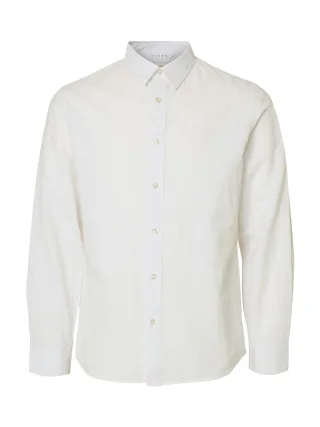 selected men - SLMSLIM-SUN SHIRT LS NOOS White - Gr. - XXL